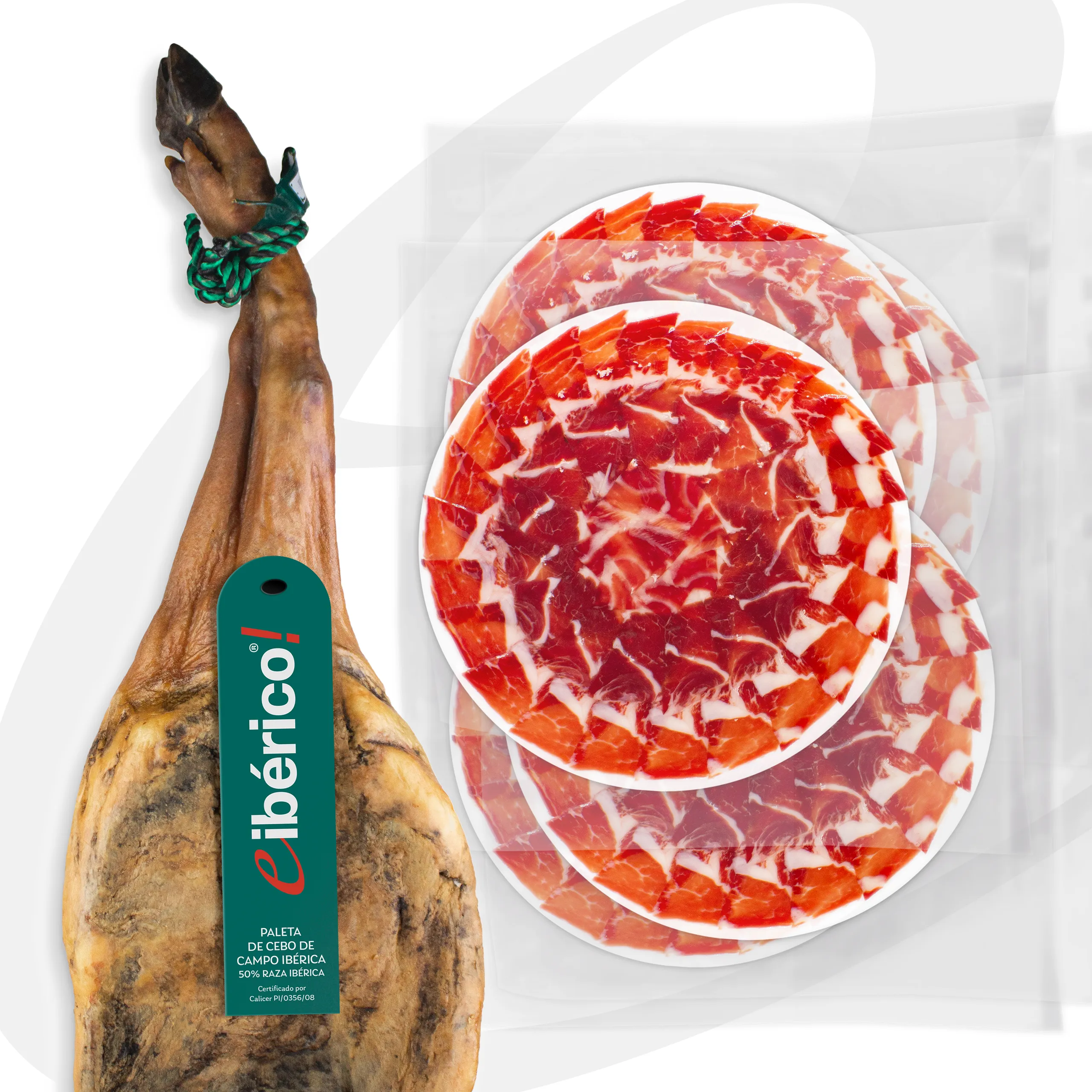 eIberico Paleta de Cebo de Campo Iberica 50 Raza Iberica Cortada a Cuchillo Entera